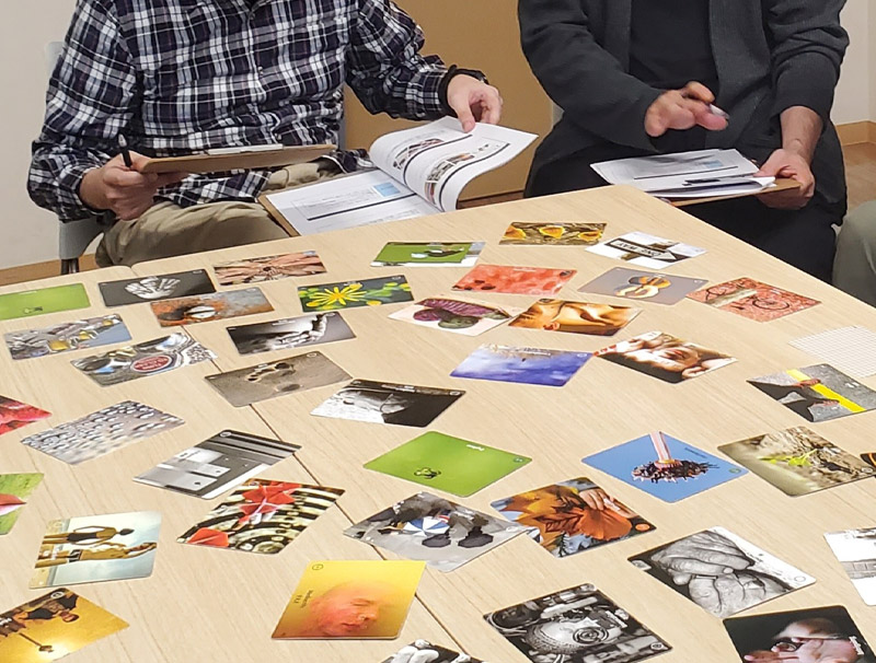 group of people in training